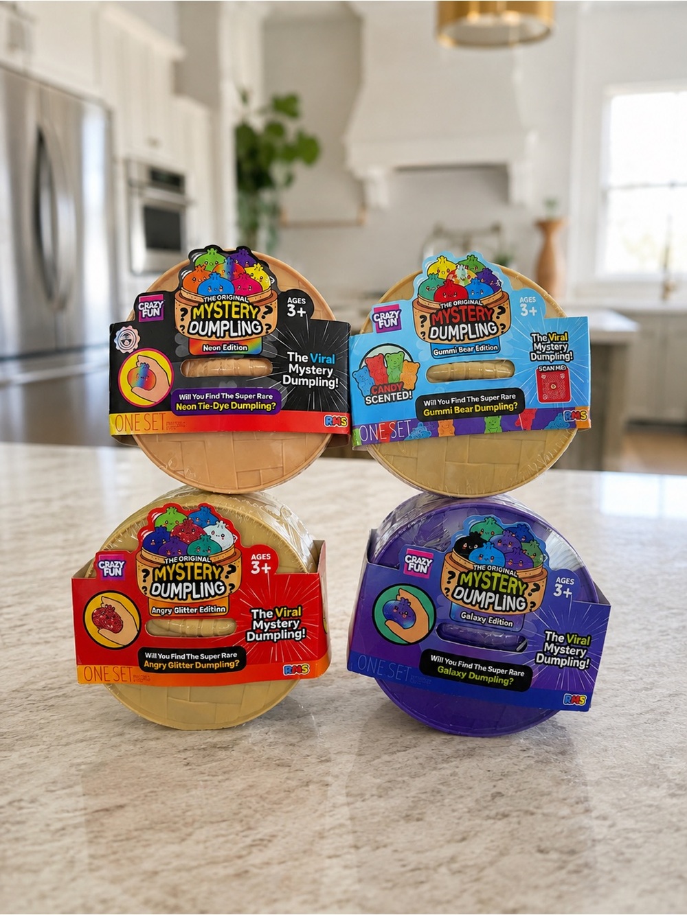 Mystery Dumpling Bundle of 4- Neon, Gummy Bear, Galaxy and Angry Editions)